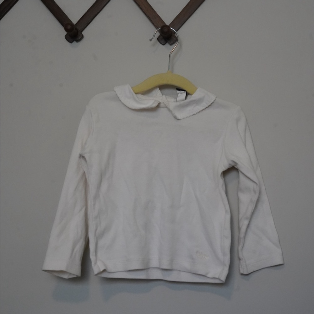 GAP Toddler Girls White Long-Sleeve Peter Pan Collar Tee - Size 2T